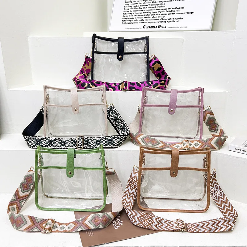 New Women's Fashion Messenger Bags for Female Shoulder Ladies Designer Handbag High Quality Casual Transparent PVC Shoulder Bag