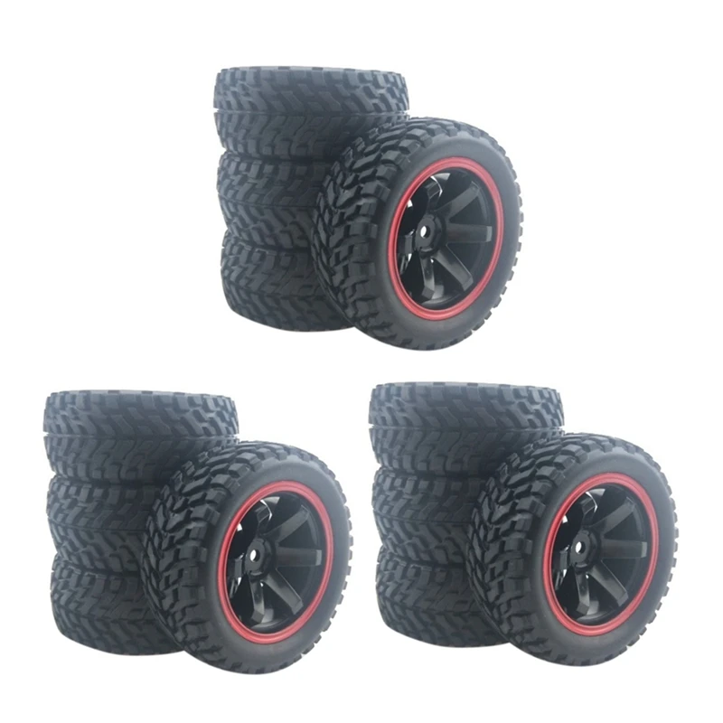 

2X For 1:10 Rally Car 75Mm Rubber Tires And Wheel Rims For 1/10 Scale HSP 94123 HPI Kyosho Tamiya RC On Road Car