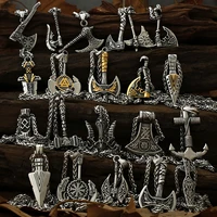 viking axe necklace pendant valknut stainless steel viking mens valknut boyfriend gift jewelry factory wholesale free shipping