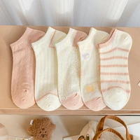 spring and summer thin mesh hollow jacquard socks japanese cute girls casual modal socks