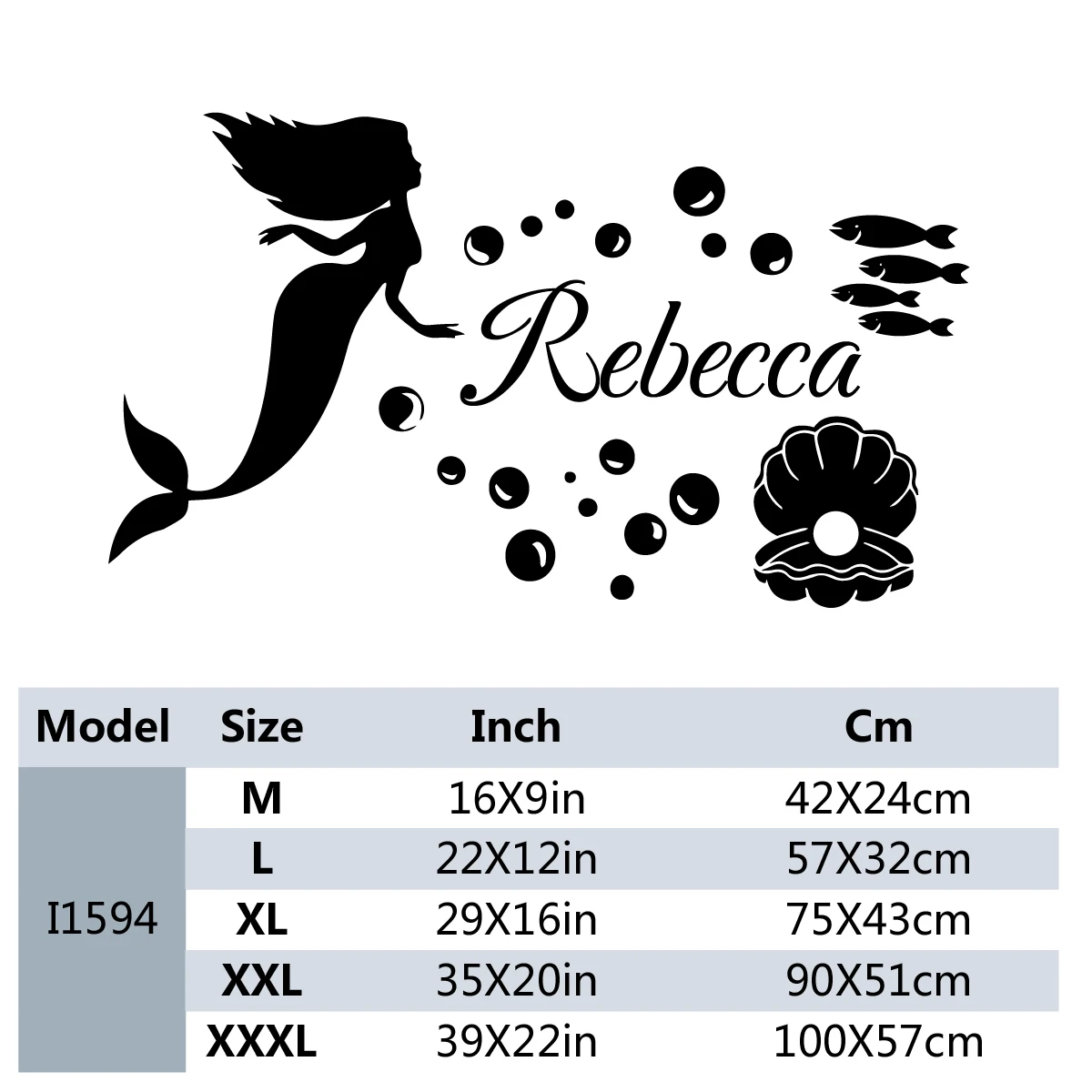 1 шт. новое индивидуальное имя русалки с ракушкой стикер на стену аксессуары для