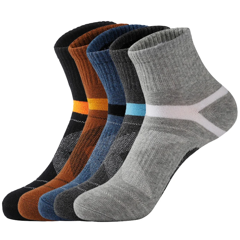 

Casual Male Pairs Socks Soft High Sports 5 Breathable Compression Summer Quality Middle Tube Running Men Sock Fitness Cotton