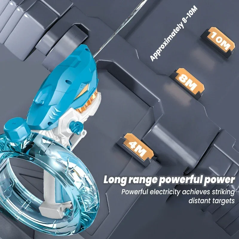 Электрический водяной пистолет для детей мультяшный с акулами Автоматический