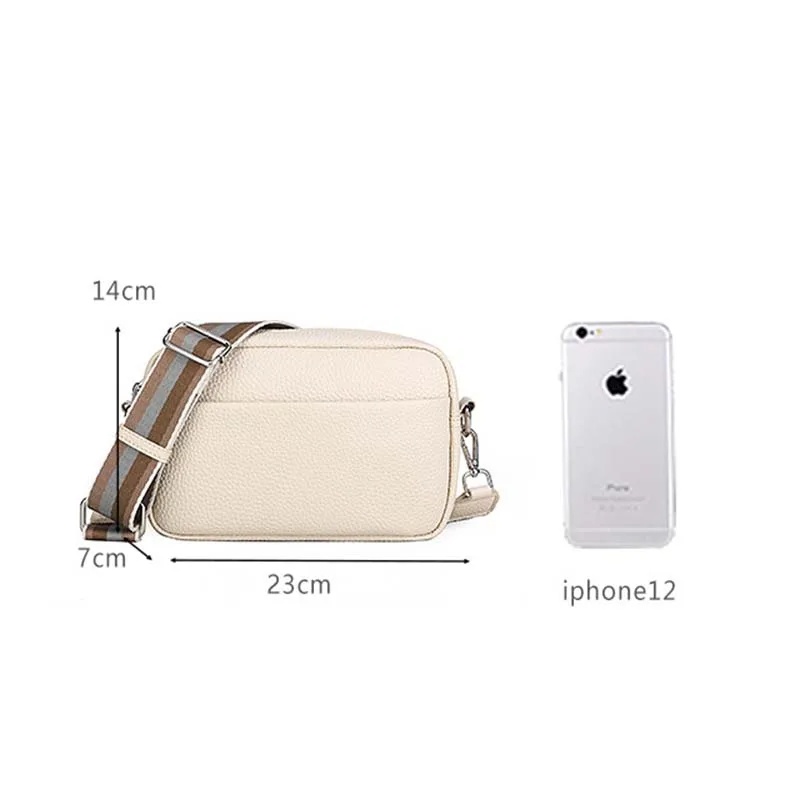 Brand Design Women Wide Strap Crossbody Shoulder Bag PU Leather Zipper Messenger Bags Ladies Casual Travel Solid Classic Handbag
