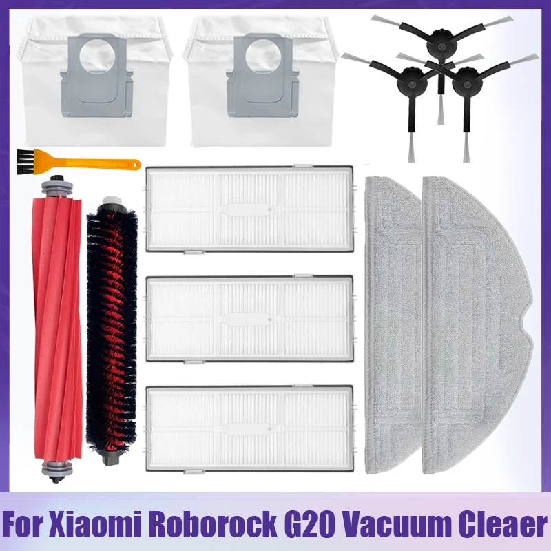 

For XiaoMi Roborock G20 Robot Vacuum Cleaner Replacement Hepa Filter Mop Cloth Dust Bag Main/Side Brush Accessories