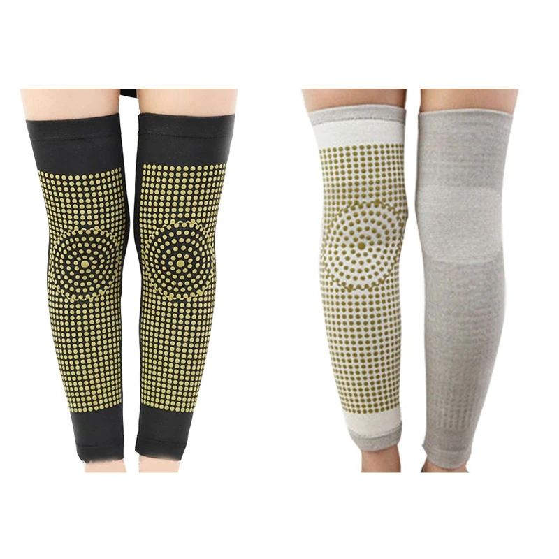 

Женские зимние длинные наколенники из полыни, Самонагревающиеся теплые наколенники, компрессионные наколенники, защита для