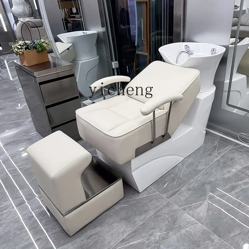 HSN глубокая керамическая раковина полуотводящая кровать для парикмахерской