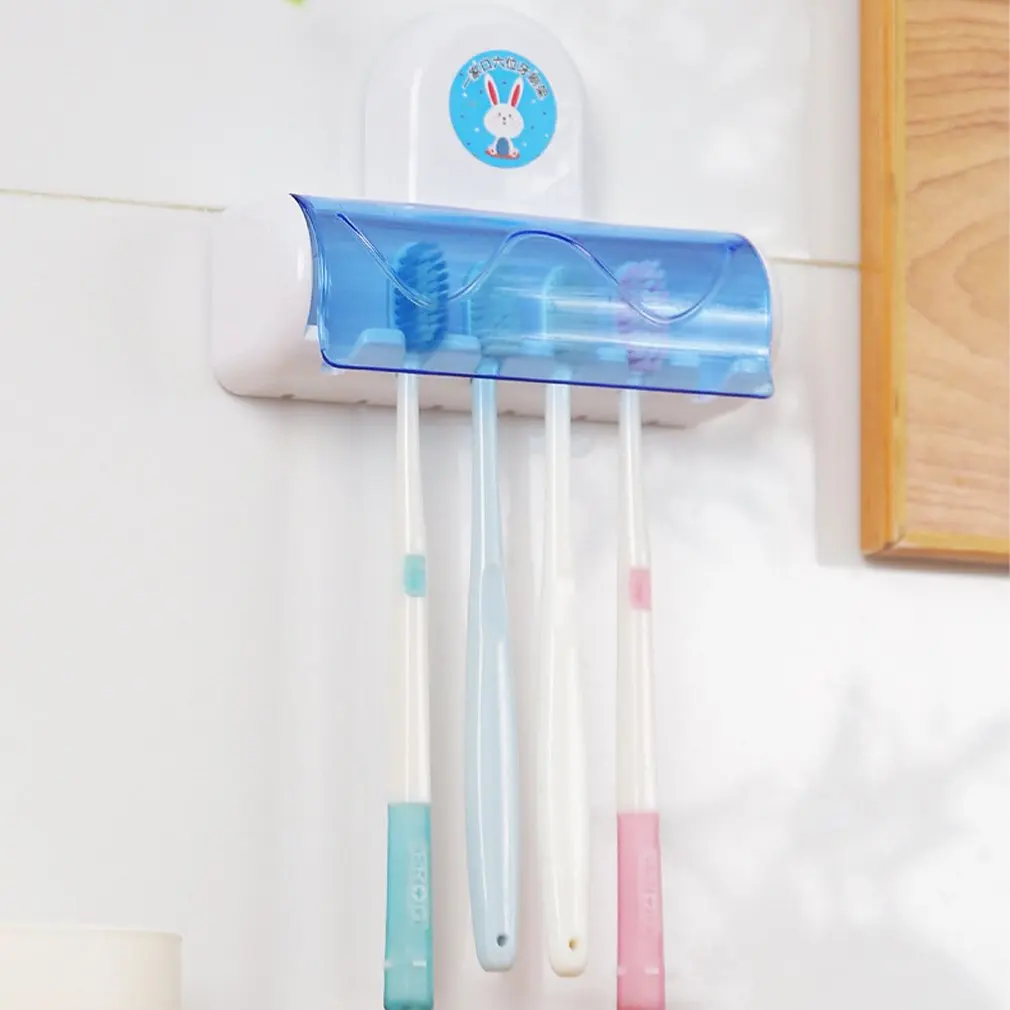 

Automatic Toothpaste Dispenser Wall Mount Dust-proof Toothbrush Holder Wall Mount Storage Rack Bathroom Accessories Set Squeezer