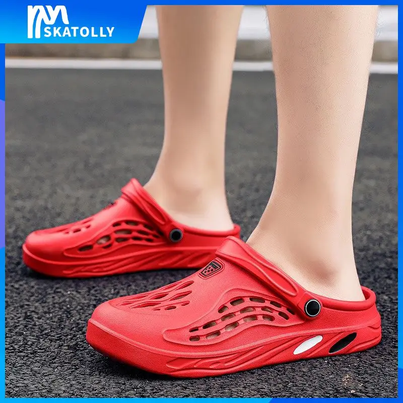 

Breathable Mesh Breathing Home Slippers Eva Sole Outdoor Slippers Light Rebound Anti-skid Beach Shoes Durable Sandals Slippers