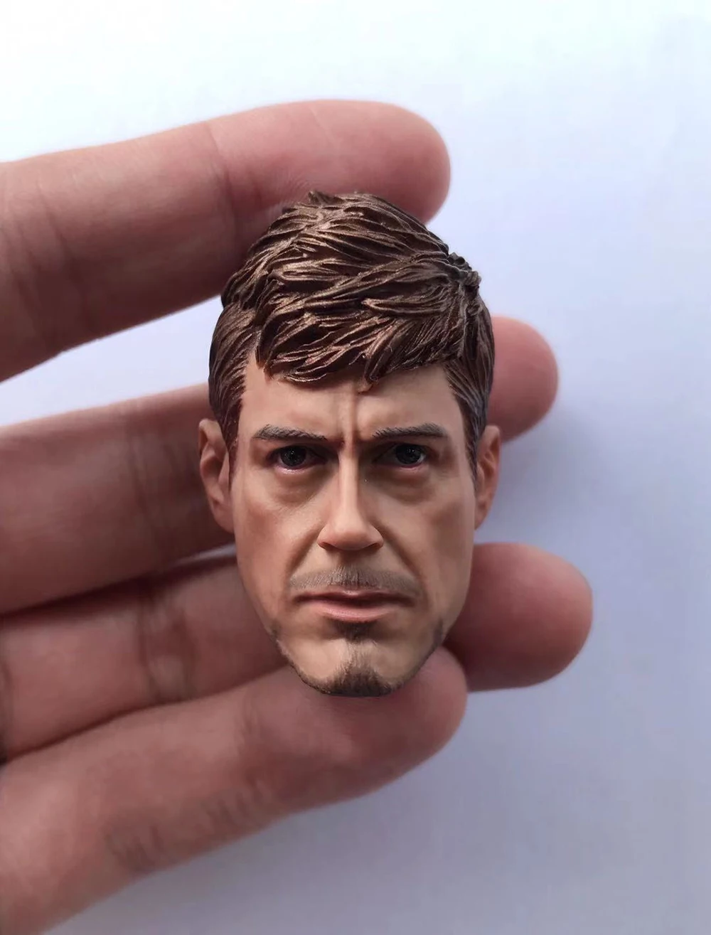 

Big Sales 1/6 Superpower The Final Battle Tony Gold Hair Male Head Carving Sculpture For 12inch Action Figures Collect