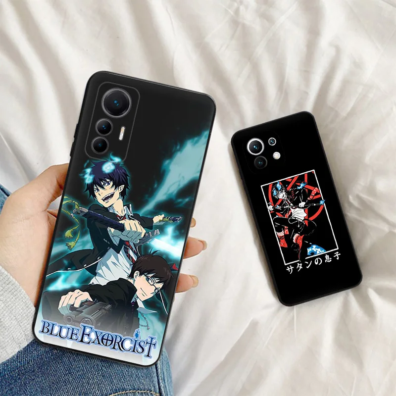 Matte Phone Cases For Redmi 12 12c 13c Note12 Note13 Pro Ao no Exorcist Anime Xiaomi 13 Lite 12x 12t 12s 4G 5G Soft Black Cover