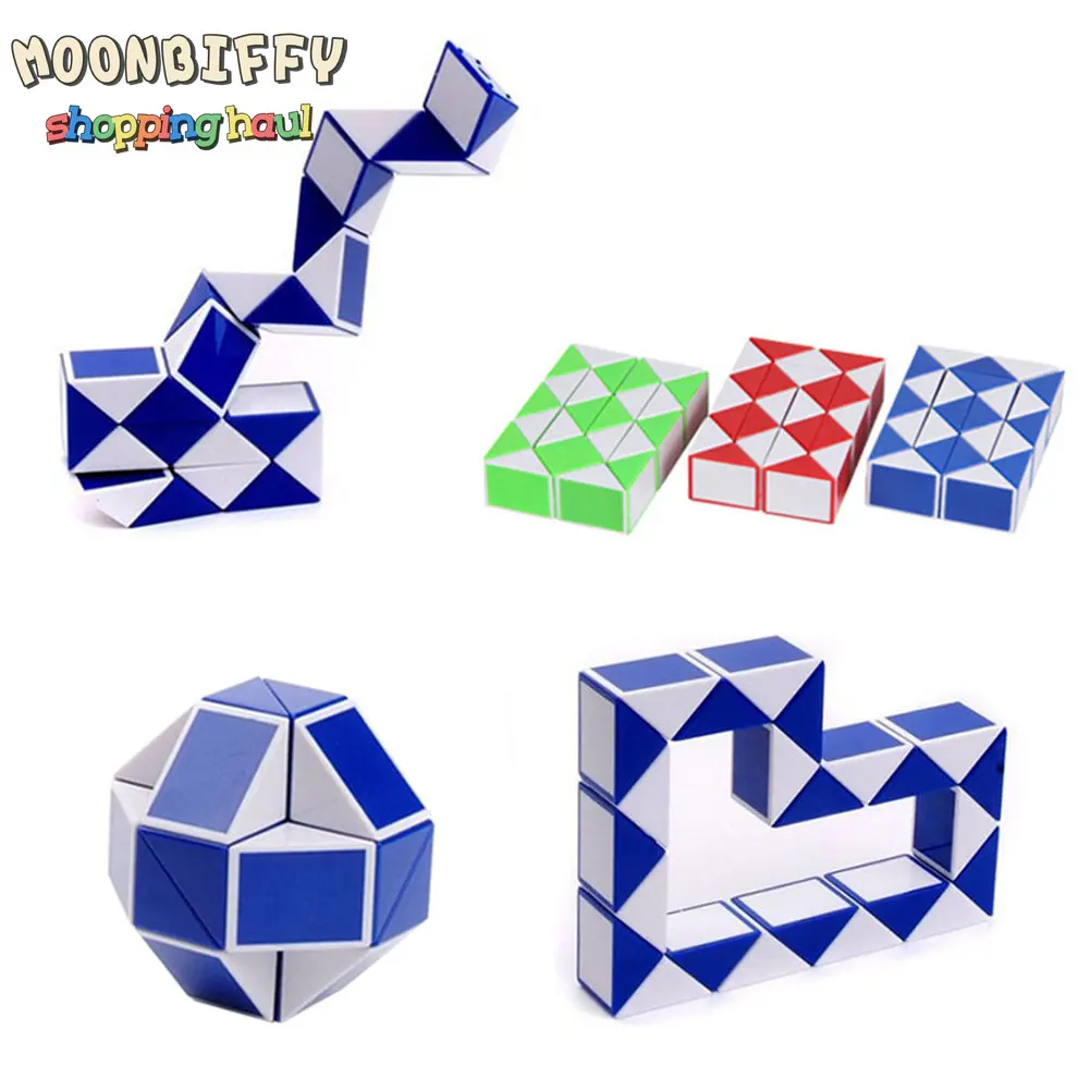 

24/144 Sections 3D Magic Snake Ruler Antistress Cube Twist Transformable Educational Educational Puzzle Toys kid