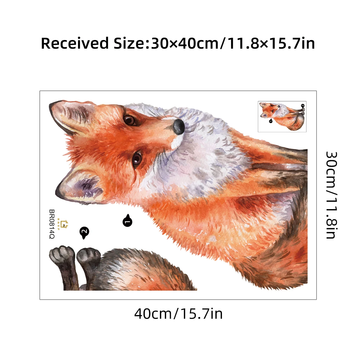 1 шт. акварельные милые наклейки на стену с рисунком лисы для детской комнаты