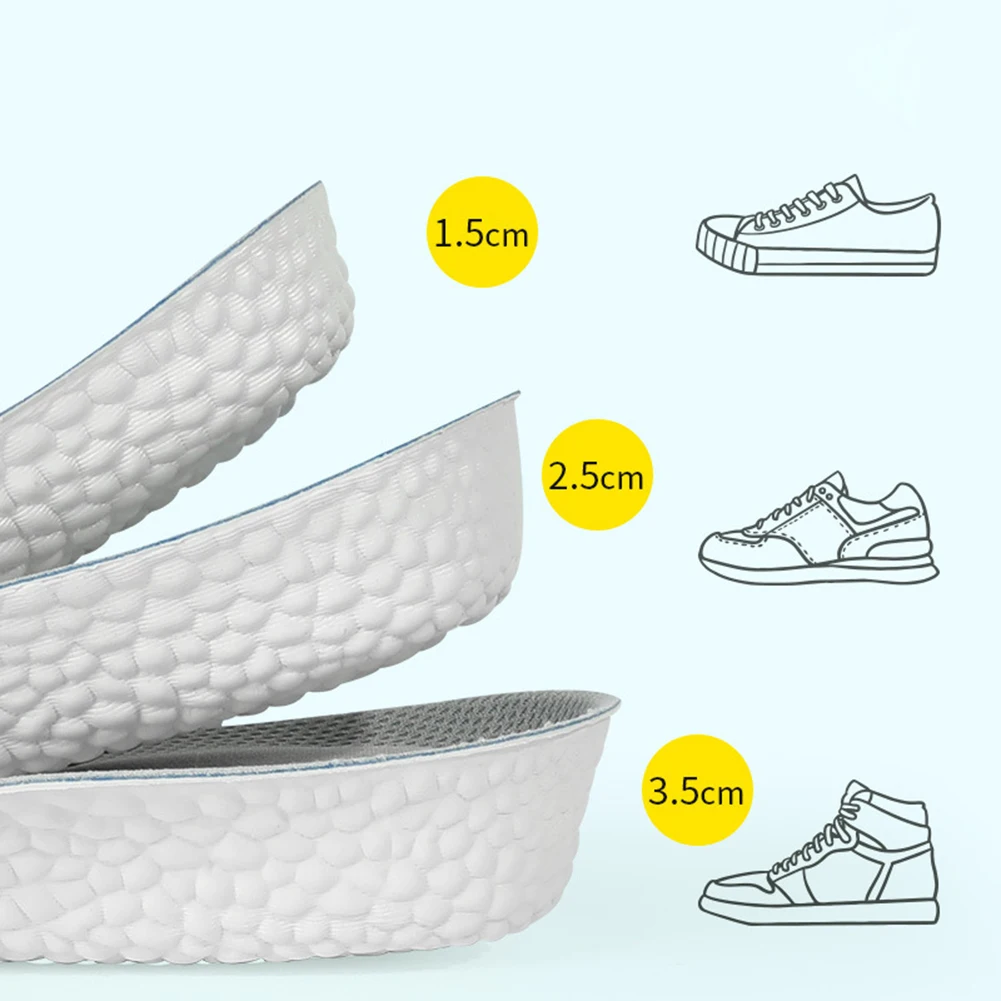 

1.5-3.5CM Orthopedic Arch Support Insole Invisible Height Increasing Soft Elastic Light Weight Lift For Men Women Shoes Pads
