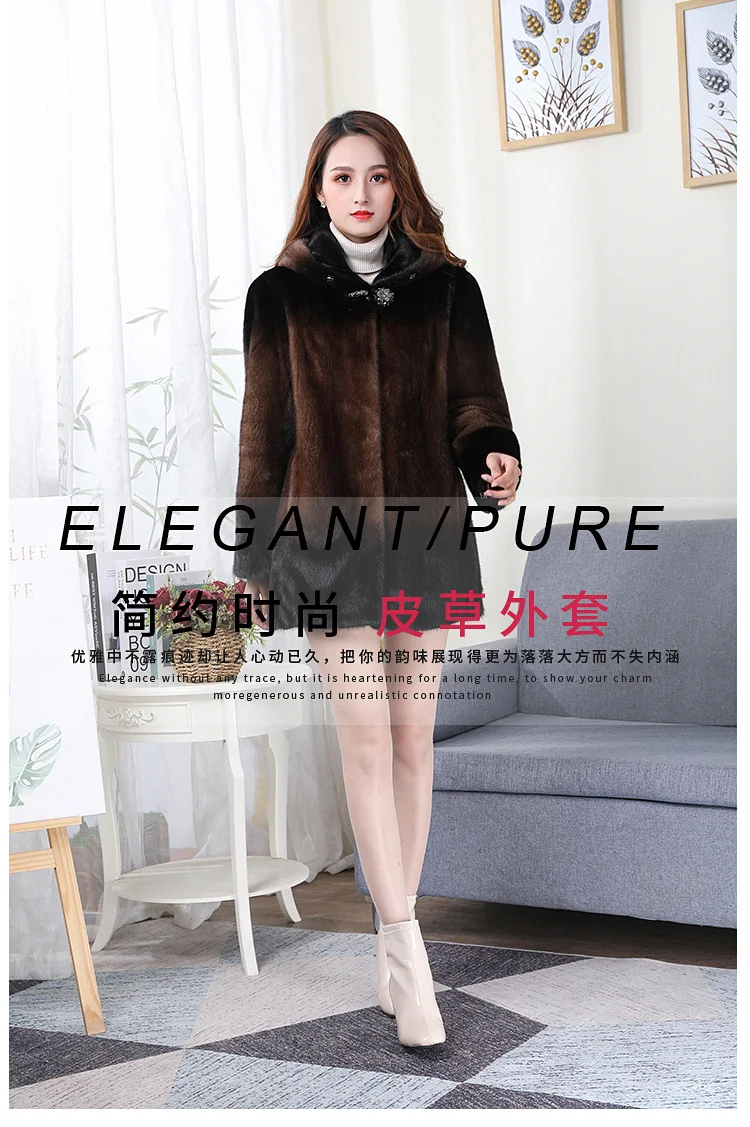 Women real mink coats female mink fur coat genuine long fur coat ladies winter clothes oversize 6xl 5xl 7xl Imitation fur coats