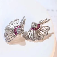 sector shape necklace earring ring for women fine jewelry 925sterling silver with zircon free shipping