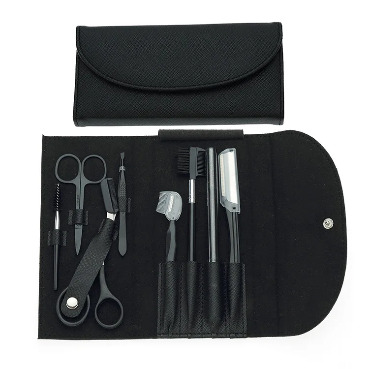 8 In 1 Man Eyebrow Trimming Kit, Portable Tweezer and Scissor Set for Eyebrow Grooming Eyebrow Care Kit for Men Women