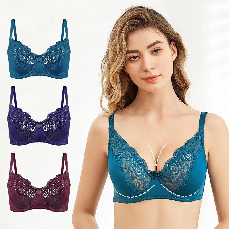 

Sexy Lace Bras For Women Plus Size Underwear Bralette Crop Top Seamless Push Up BH Backless Female Bra Large Lingerie Brassiere