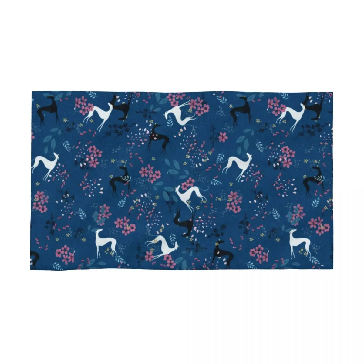 

Голубое полотенце для лица Sighthound Greyhound с цветами, быстросохнущее спортивное полотенце для собак