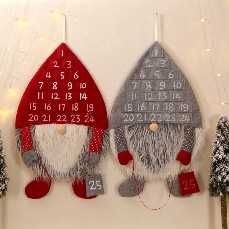

Merry Christmas Calendar Decorations Faceless Santa Claus Calendar Advent Countdown Ornament Hanging Decoration