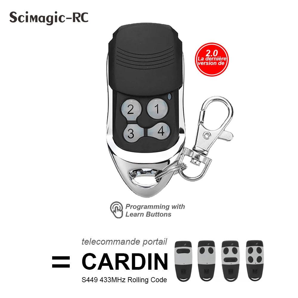 Cardin S449 QZ2 Garage Remote Control Rolling Code 433 МГц Портал дистанционного управления 92 Сменный