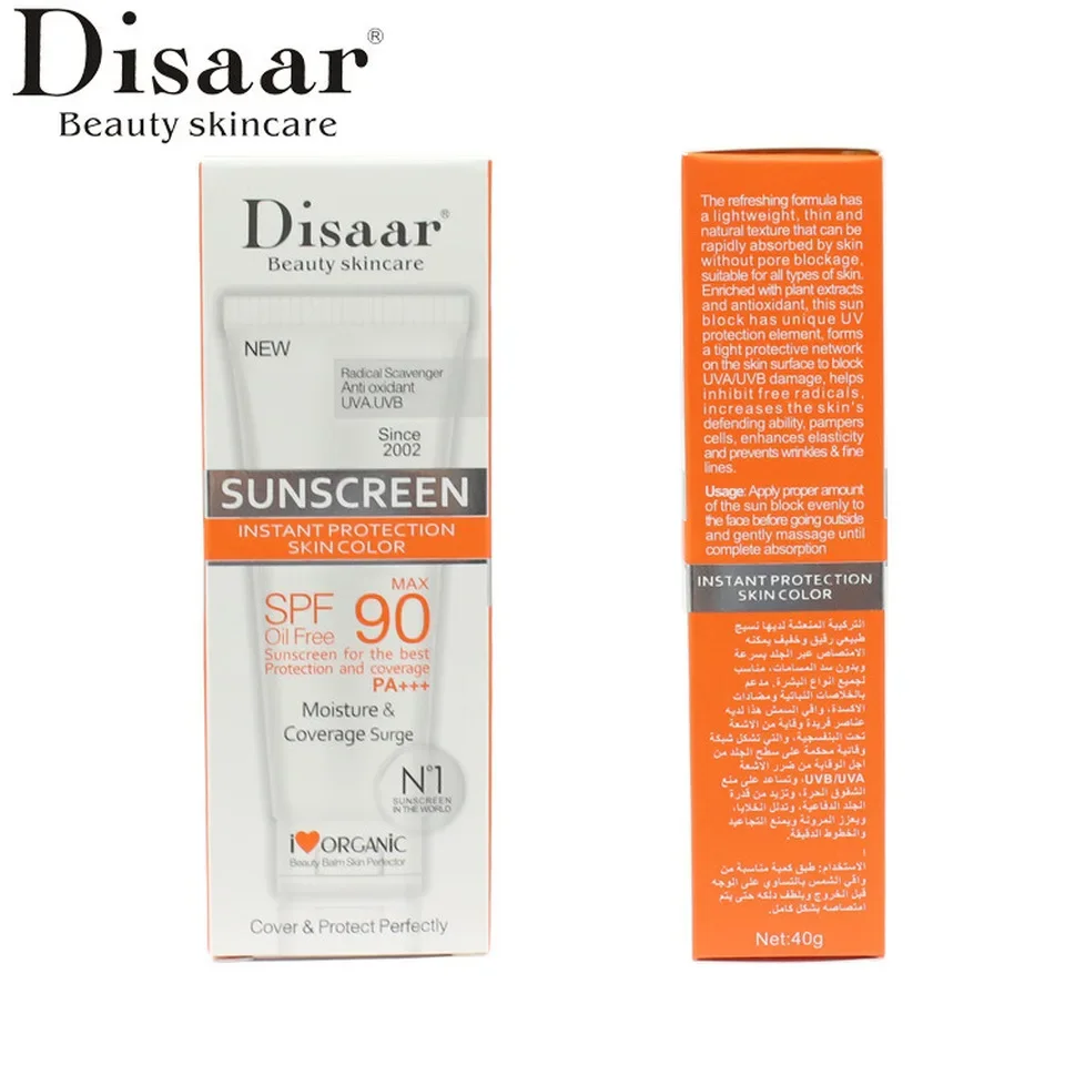 Солнцезащитный крем Disaar Spf 90 + увлажняющий солнцезащитный для защиты кожи 80 г уход