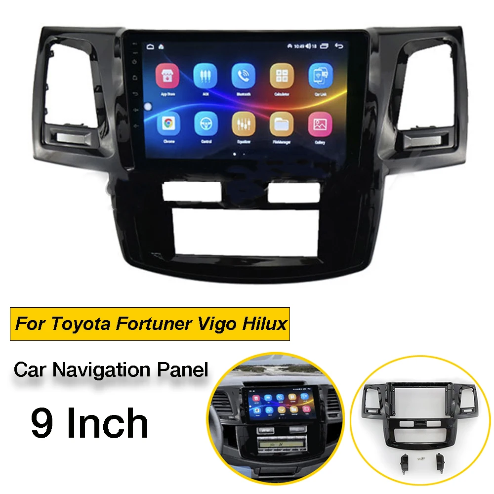 

For Toyota Fortuner Vigo Hilux 2005-2014 2 Din 9 Inch Car Central Control Navigation Panel Box Radio Fascia Kingbox Stereo Frame