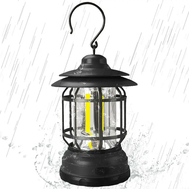 

Camping Lantern Rechargeable Portable LED Camping Lantern Lamp 2 Light Modes 300LM Tent Lights IP44 Waterproof Survival Kits