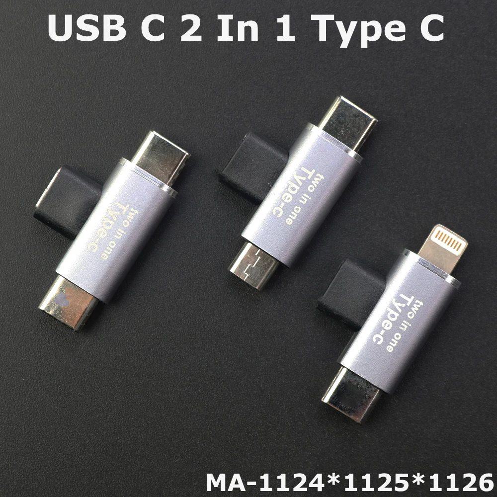 Разъем 2 в 1 Type C для Iphone 12 11 Xiaomi Samsung S21 S20 адаптер OTG USB Женский конвертер Micro Type-C |