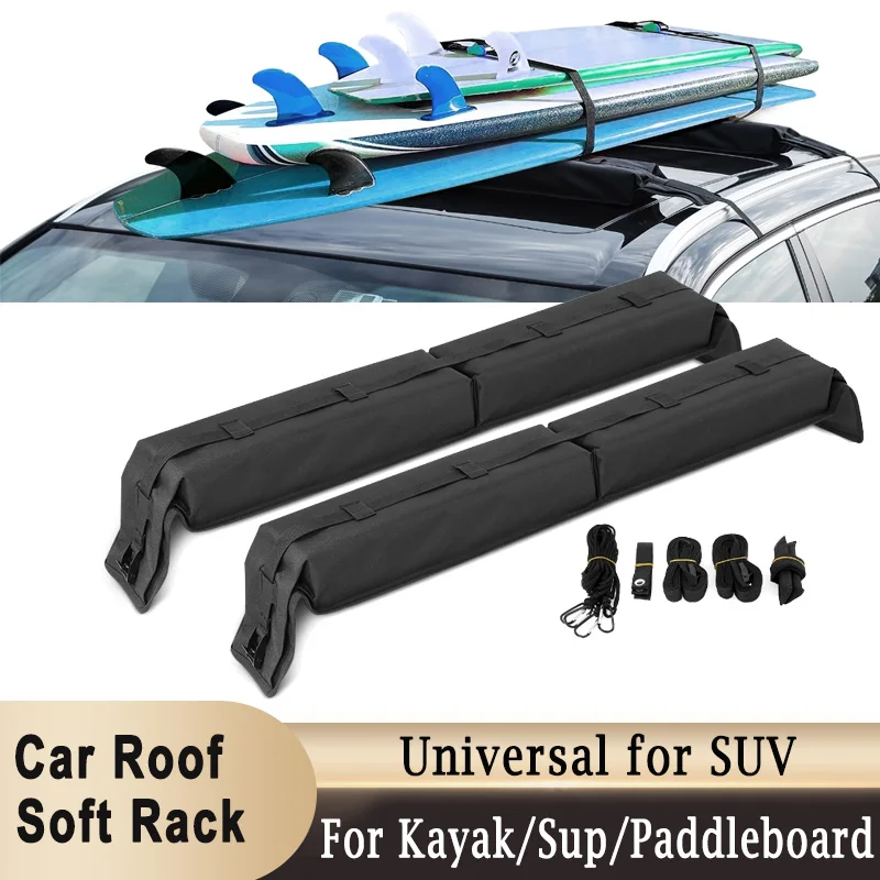 Universal Soft Car Roof Rack Pads PVC 600D Oxford cloth for Kayak/Canoe/Snowboard/Windsurfing Luggage Carry Load 60kg Baggage