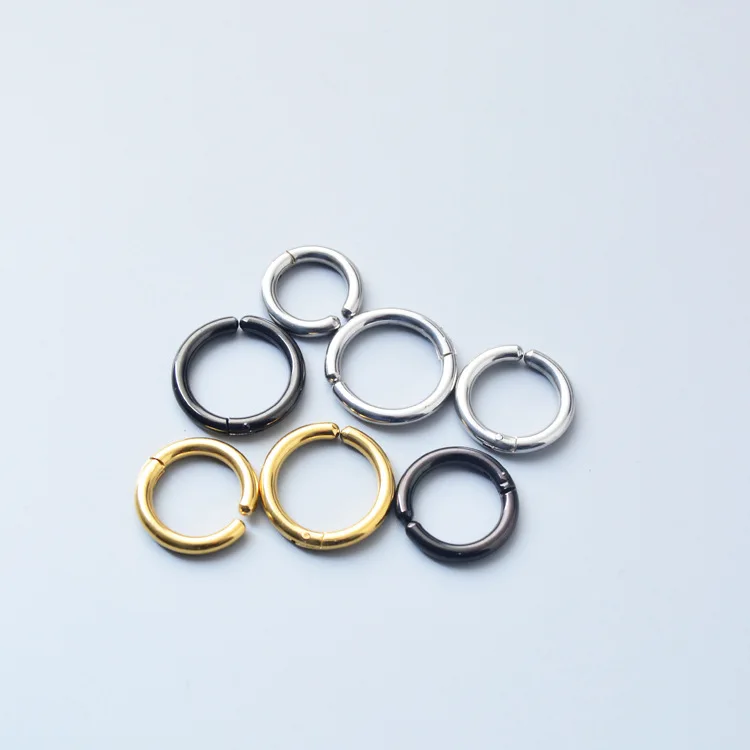 

Fashion Men No Ear Hole Color Color Gold Black Steel Round Circle Non Piercing Open Hoop Huggie Earrings Brincos Jewelry