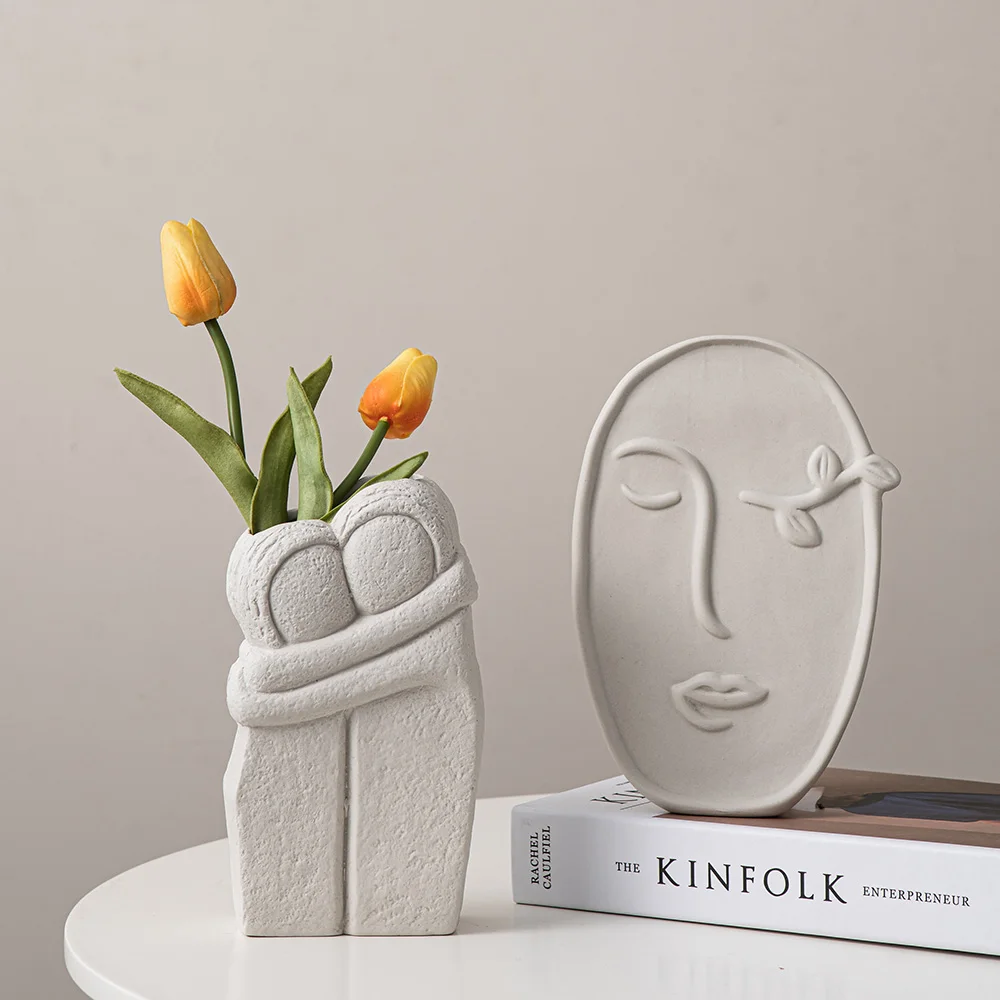 

Abstract Face Model Vase Ceramic Vases for Decoration Flower Vase Nordic Home Decoration Table Decoration Living Room Gifts