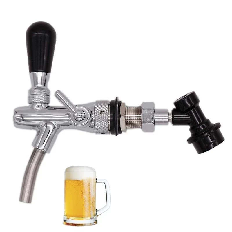 

Beer Faucet & Adjustable Tap Beer Shank Chrome Tap Plating With Ball Lock Disconnect Liquid For HomeBrew Cornelius Keg Dispenser