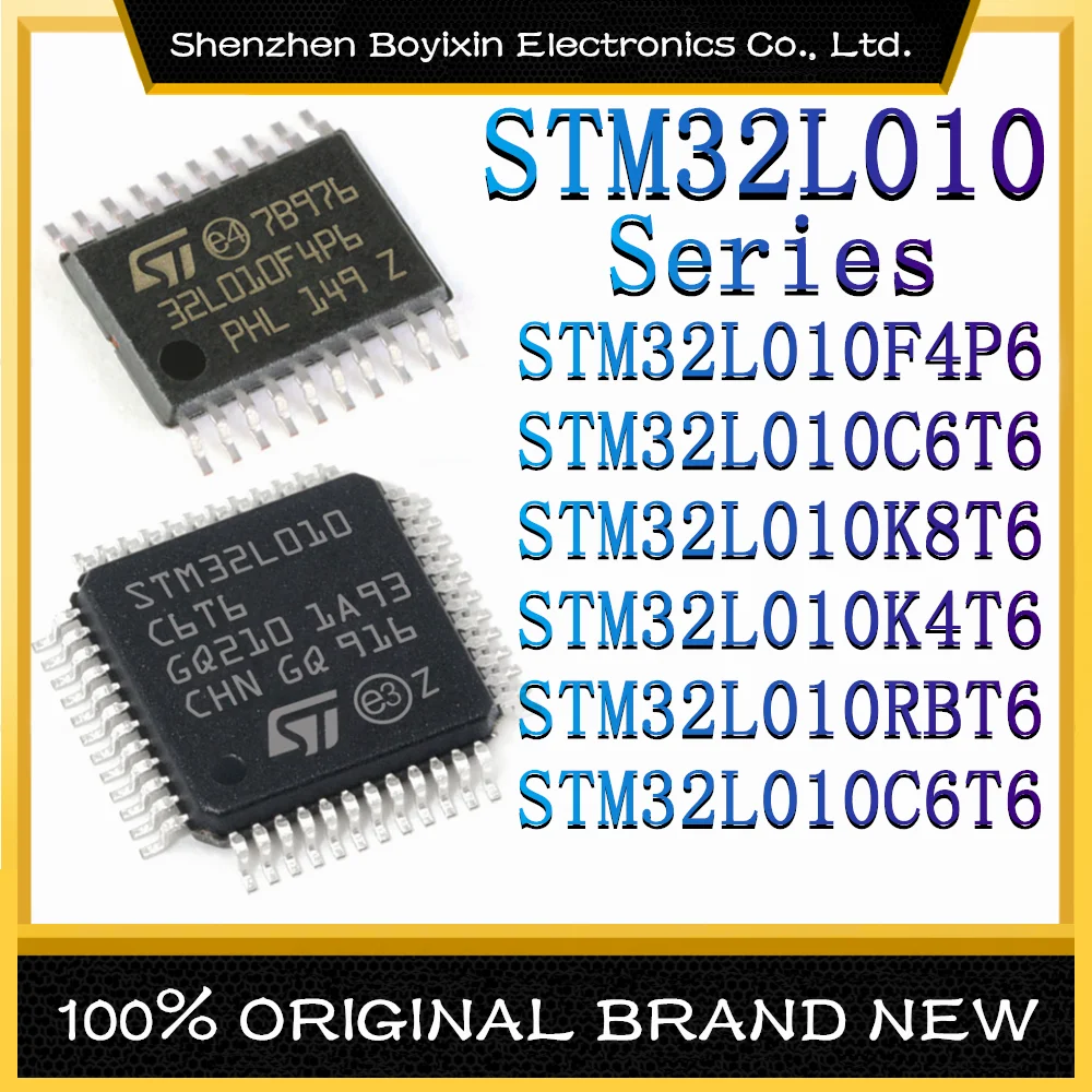 

STM32L010F4P6 STM32L010C6T6 STM32L010K8T6 STM32L010K4T6 STM32L010RBT6 STM32L010C6T6 STM32L microcontroller (MCU/MPU/SOC) IC Chip
