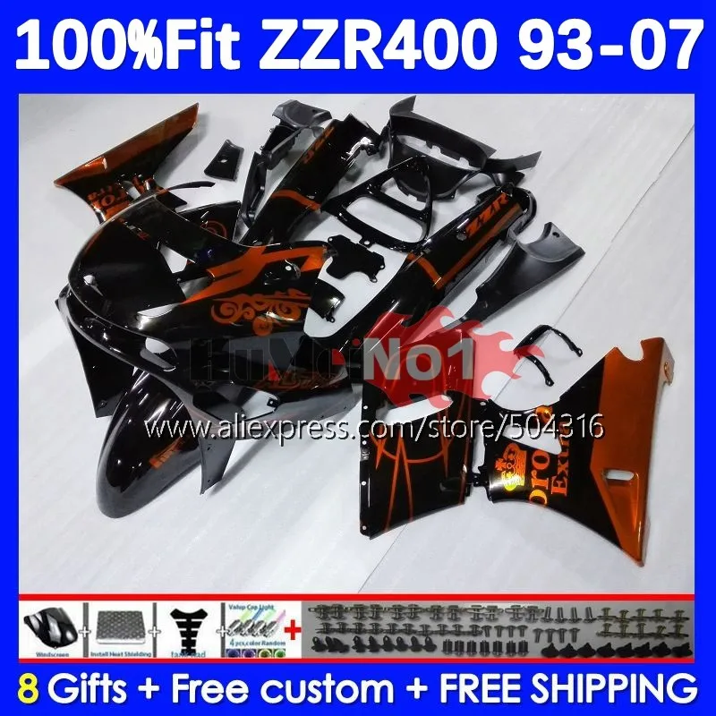 

Injection For KAWASAKI NINJA ZZR400 ZZR 400 111MC.7 ZZR-400 93 94 95 96 97 98 99 00 01 02 03 04 05 06 07 Fairings orange black