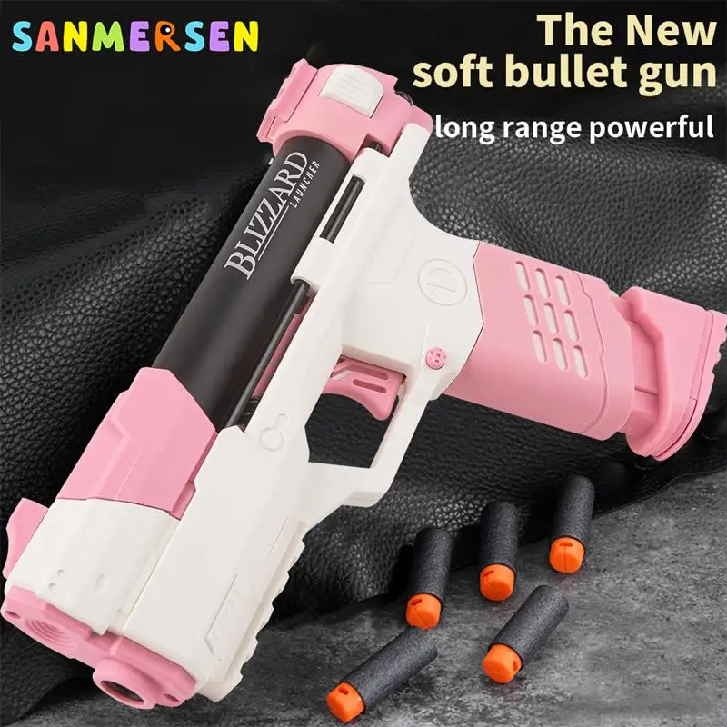 

Nanli Blizzard Launcher Soft Bullet Toy Gunner Pull Nylon Pistol Adult Soft Bullet Gun Eating Chicken Outdoor Children's Gift