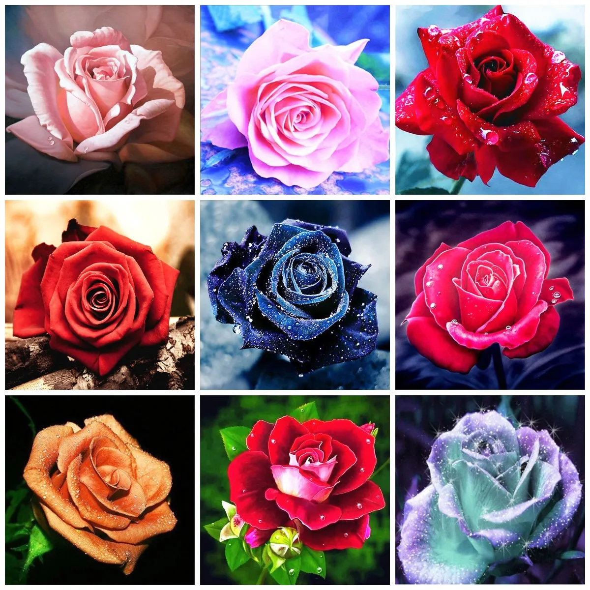 

5D DIY Diamond Painting Rose Cross Stitch Flower Diamond Mosaic Sale Embroidery Rhinestones Home Decoration