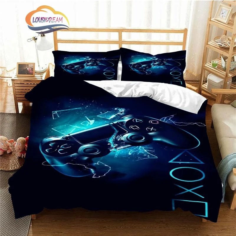 

Cool Game Console Creativity Quilt Cover Pillowcase 3D Printing Game Gamer Queen King Size Quilt Cover Bedding Three Piece