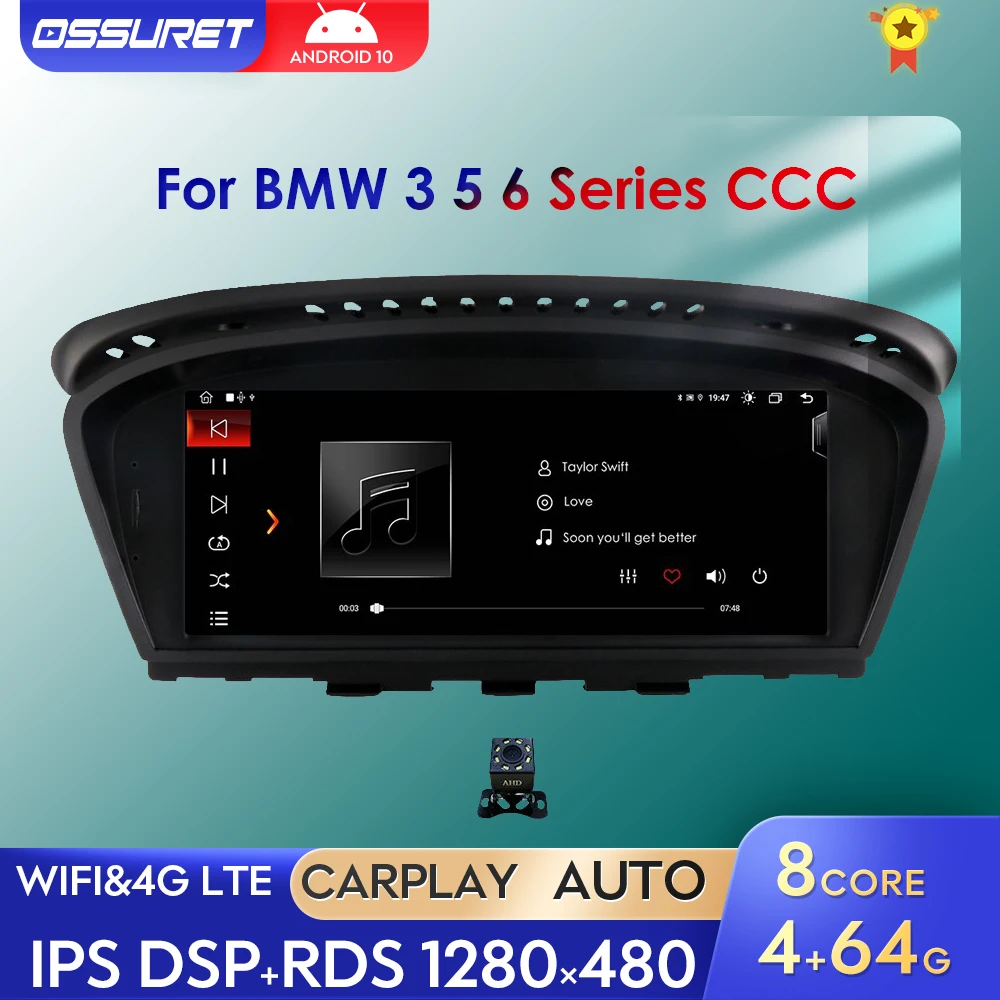 

Мультимедийный проигрыватель Android для автомобилей BMW 3, E60, E61, 5, E63, E64, 6 серий, E90, E91, E92, 2004-2012, стерео, GPS, навигатор