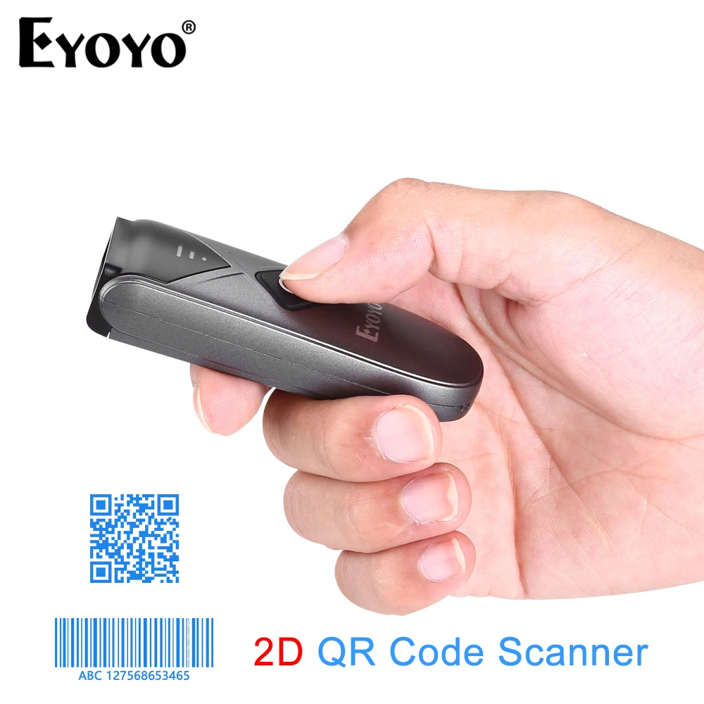 

Eyoyo 2D Bluetooth Barcode Scanner Mini Portable Wireless 1D Bar Code Reader Wired 3-in-1 Connection QR Image PDF417 Data Matrix