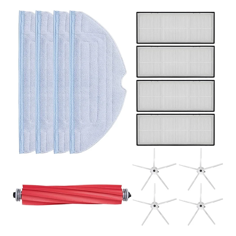 

Accessories Compatible For Roborock S7,Replacement Parts With Main Brushx1 Mopx4 Filterx4 White Side Brushx4