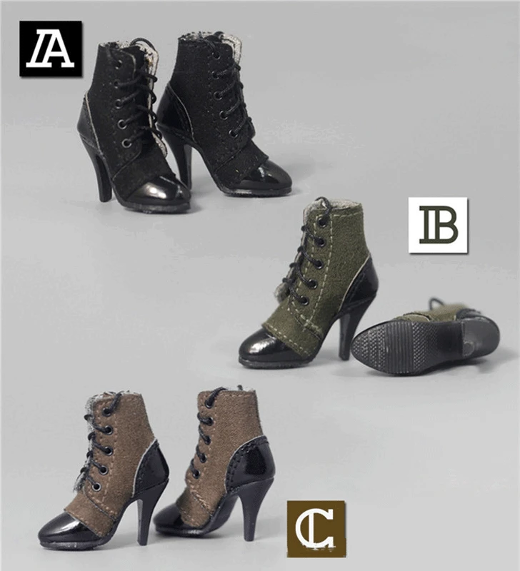 Женские ботинки на высоком каблуке, со шнуровкой