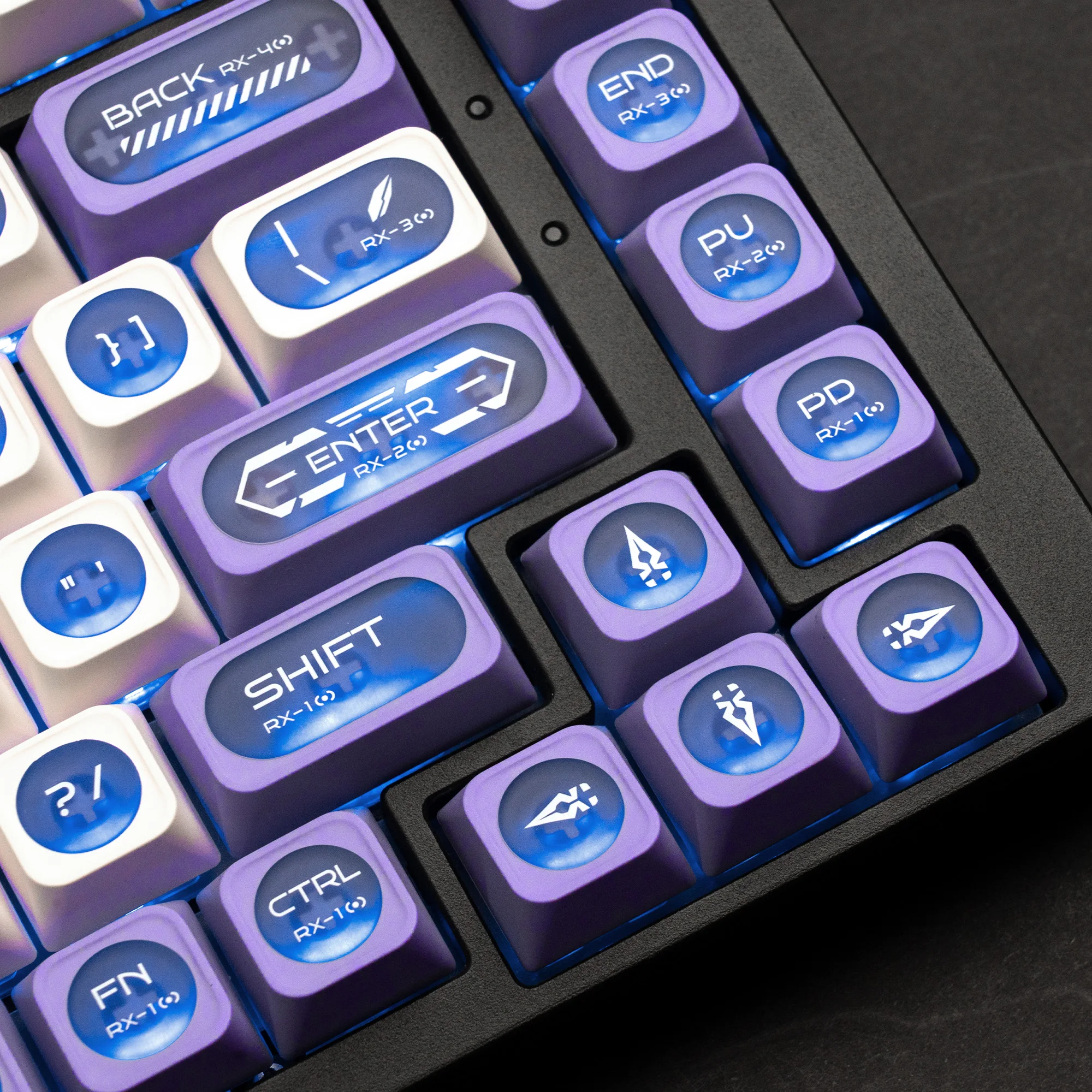 Набор колпачков XVX Purple Cats Eye Cherry Profile Dye-Sub PBT 136 клавиш