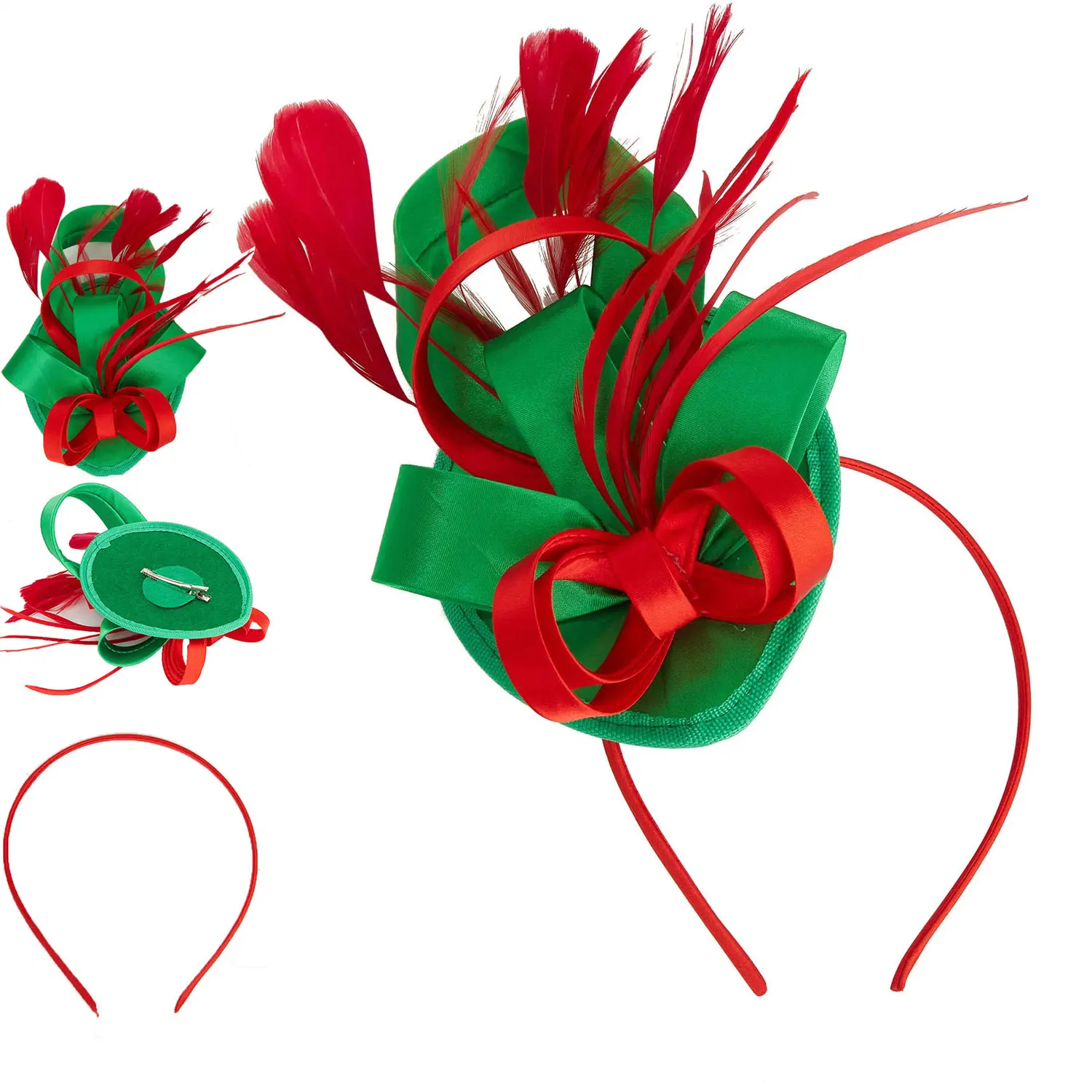 Женская шляпка-Вуалетка обруч для волос в виде цветов и перьев