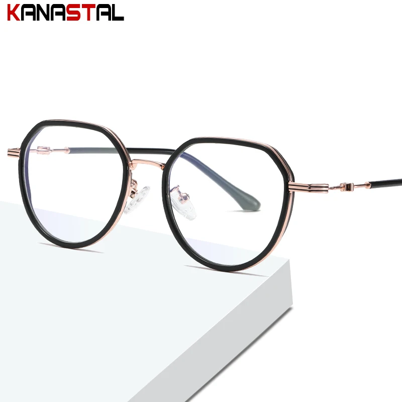 

Очки в металлической круглой оправе TR90 для мужчин и женщин, антиультрафиолетовые прозрачные зеркальные, в стиле ретро, с блокировкой сисвет...