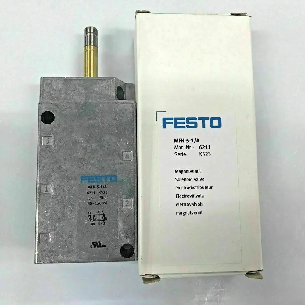 

1pc New Festo MFH-5-1/4 Solenoid Valve MFH51/4 6211