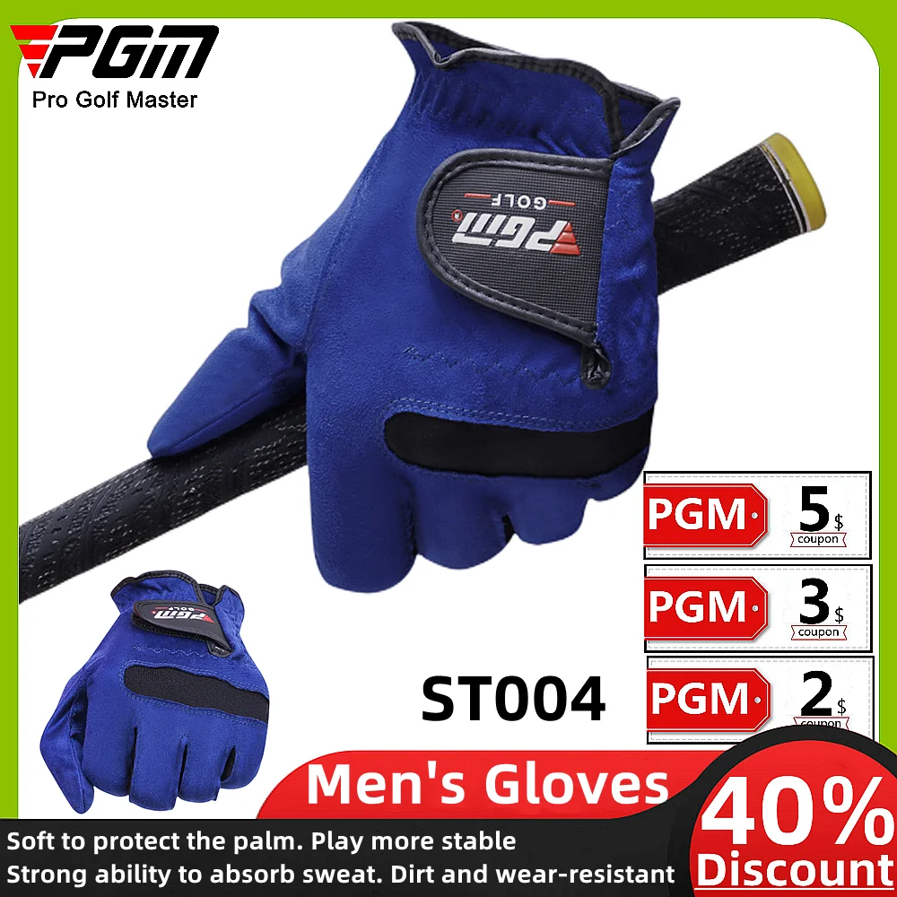 

Мужские перчатки для гольфа PGM, поглощающие пот мягкие дышащие износостойкие Нескользящие перчатки из микрофибры для защиты ладоней ST004