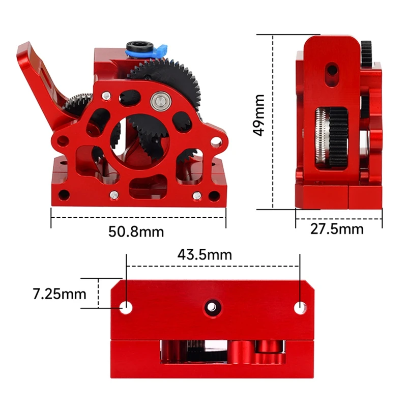 Для CR10 Ender 3 CR6 VORON HGX LITE Экструдер с двойной шестерней редуктор из твердой стали