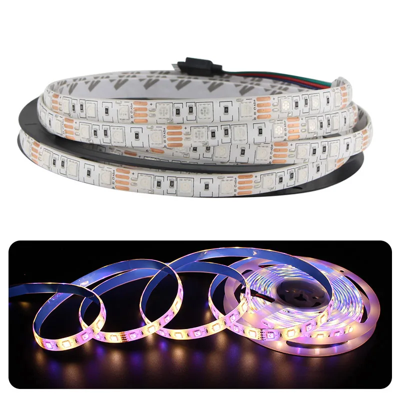 

RGB RGBW RGBWW LED Strip Light DC 5V 12V 24V SMD 5050 5M 60LED/M Waterproof Flexible Neon LED Lights Decorate Home Warm White