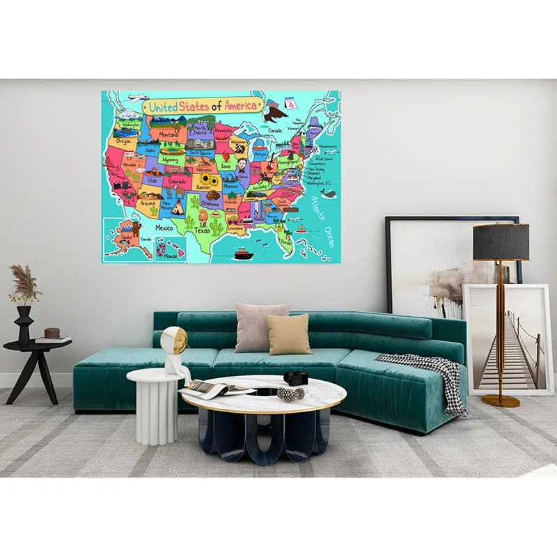 

Art Fabric Photography Backdrops Props Physical Map of The World Wall Poster Home School Decoration Baby Background DT-35